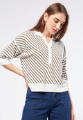 Striped Polo Knit Top