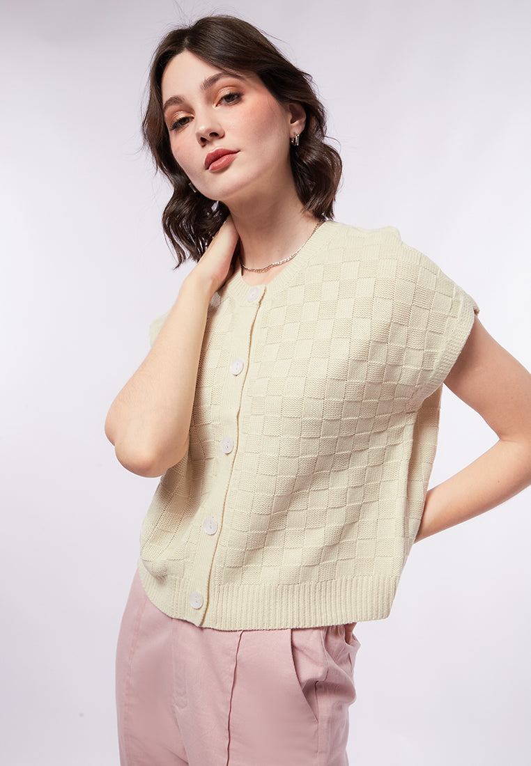 Textured Short Sleeve Knit Top
