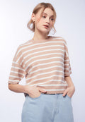 Stripes Short Sleeve Knit Top