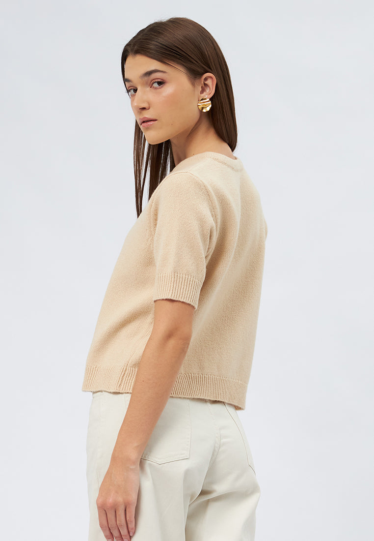 Round Neck Short Sleeve Top