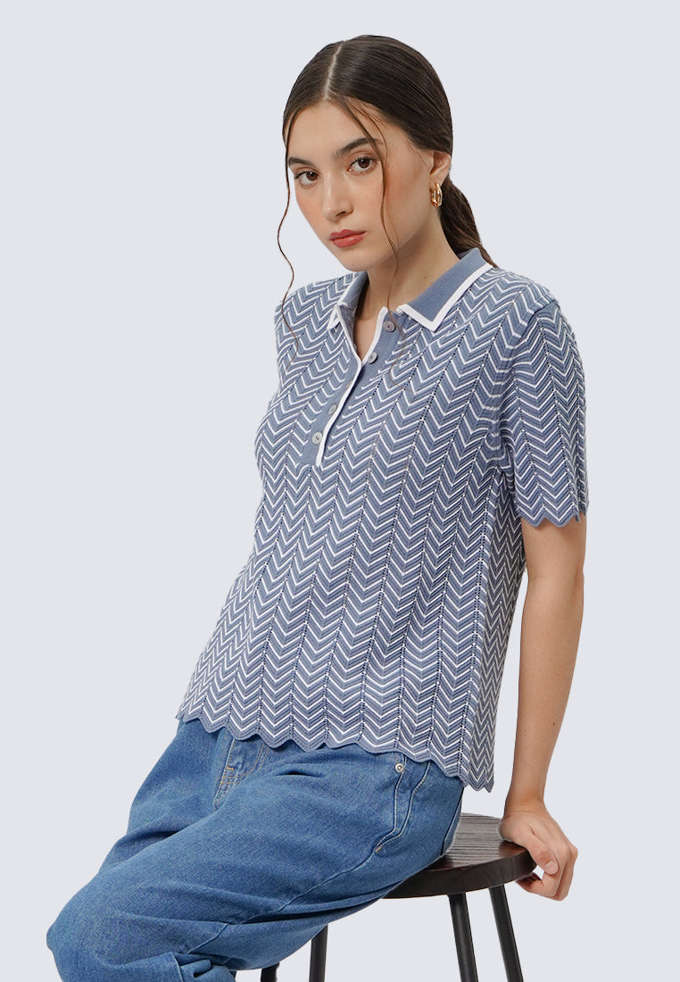 Short Sleeve Knit Polo Shirt