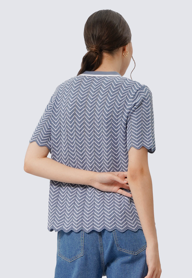 Short Sleeve Knit Polo Shirt