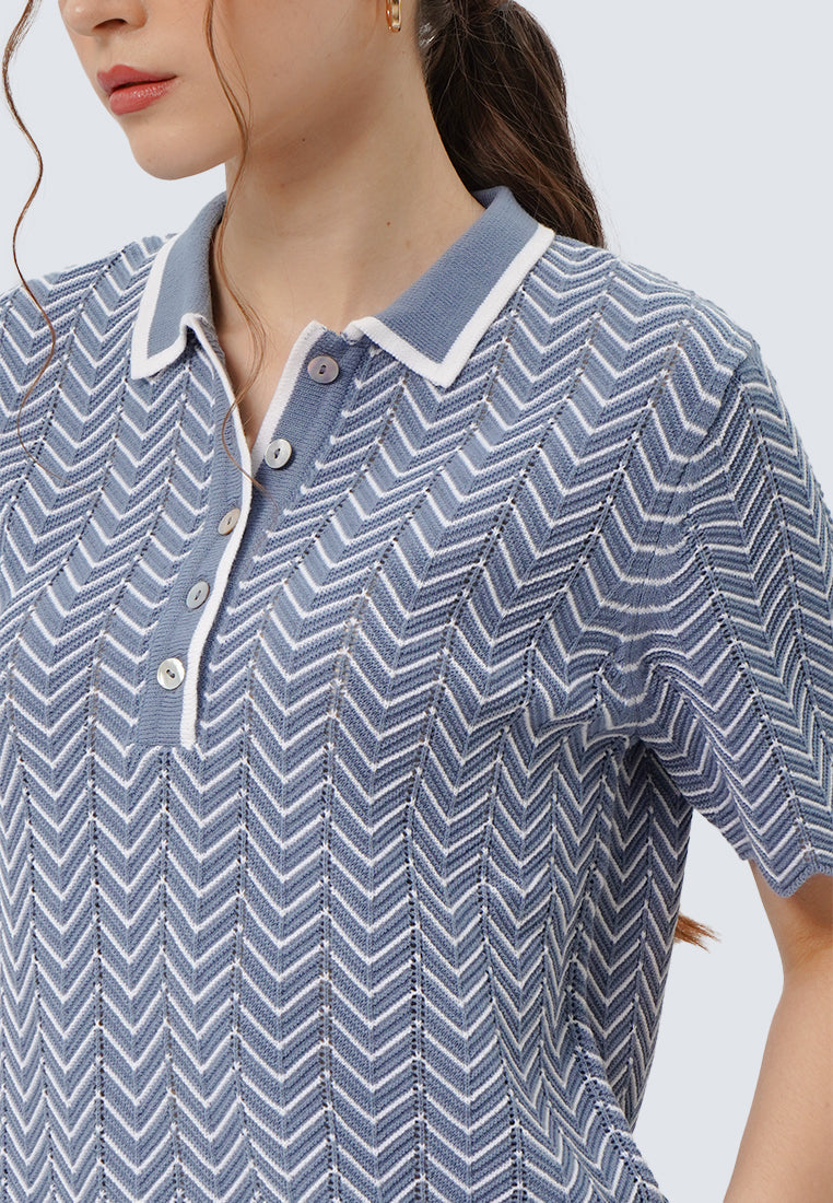 Short Sleeve Knit Polo Shirt