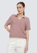 Contrast Lining Stripe Polo Top