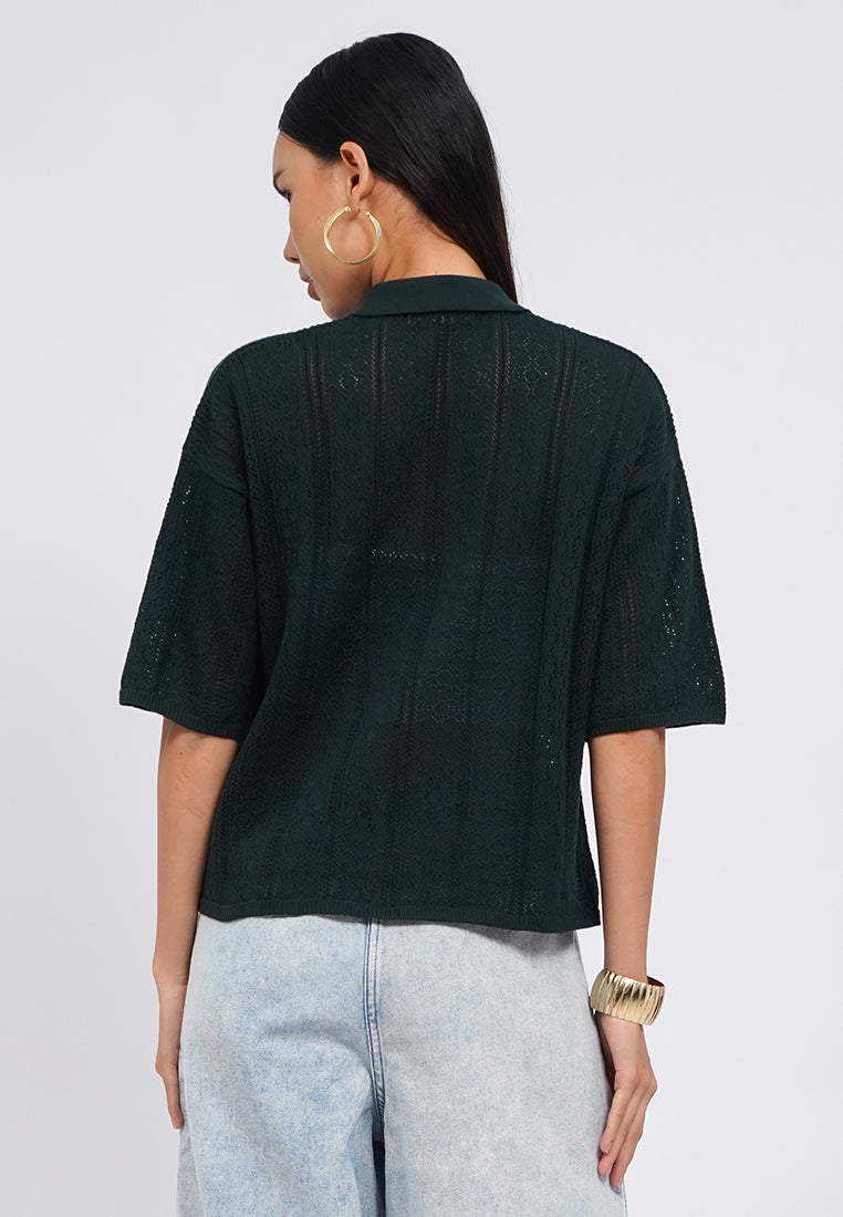 Short Sleeve Boxy Knit Top