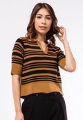 Printed Knit Polo Top