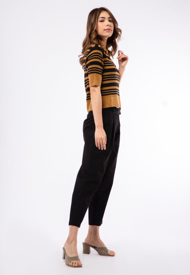 Printed Knit Polo Top