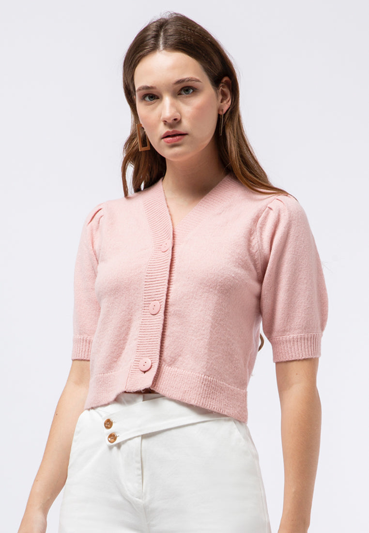 Puff Sleeve Knit Blouse