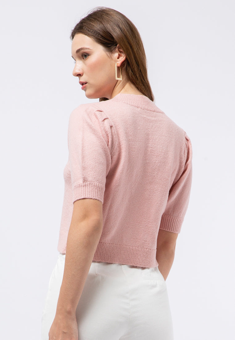 Puff Sleeve Knit Blouse