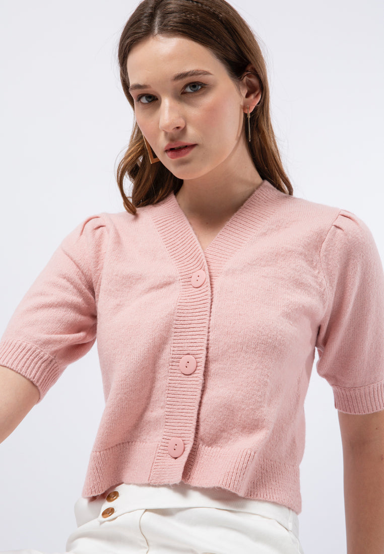 Puff Sleeve Knit Blouse