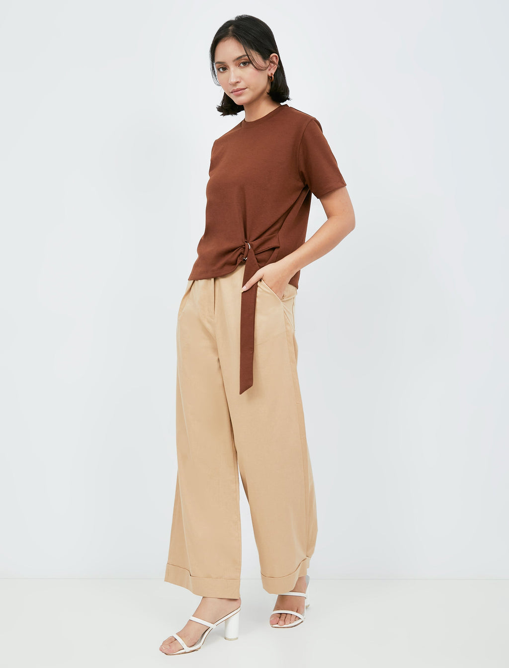 Knit Top with Side Buckle Details