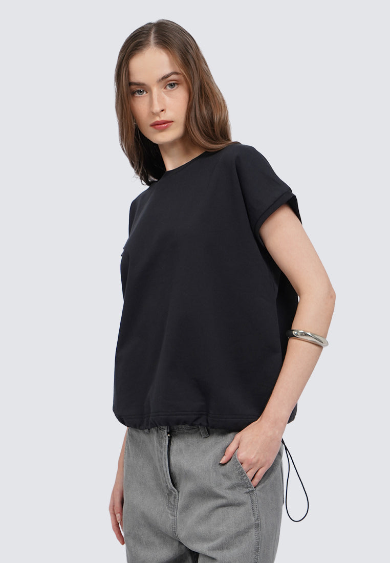 Short Sleeve Drawstring Top
