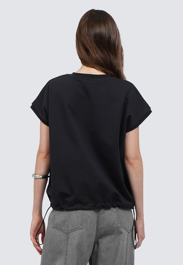 Short Sleeve Drawstring Top