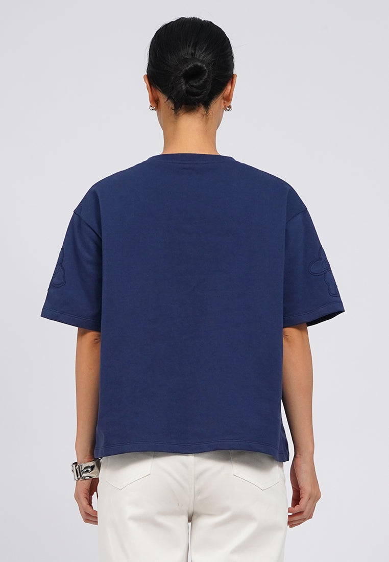 Round Neck Top with Patch Details
