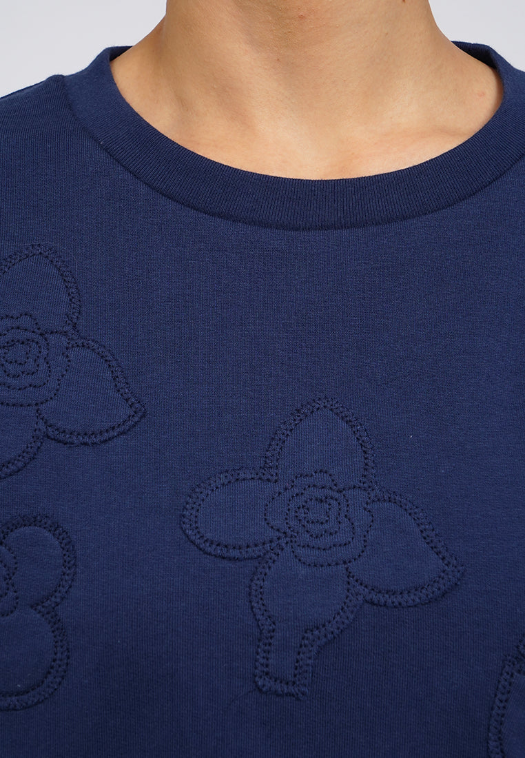 Round Neck Top with Patch Details