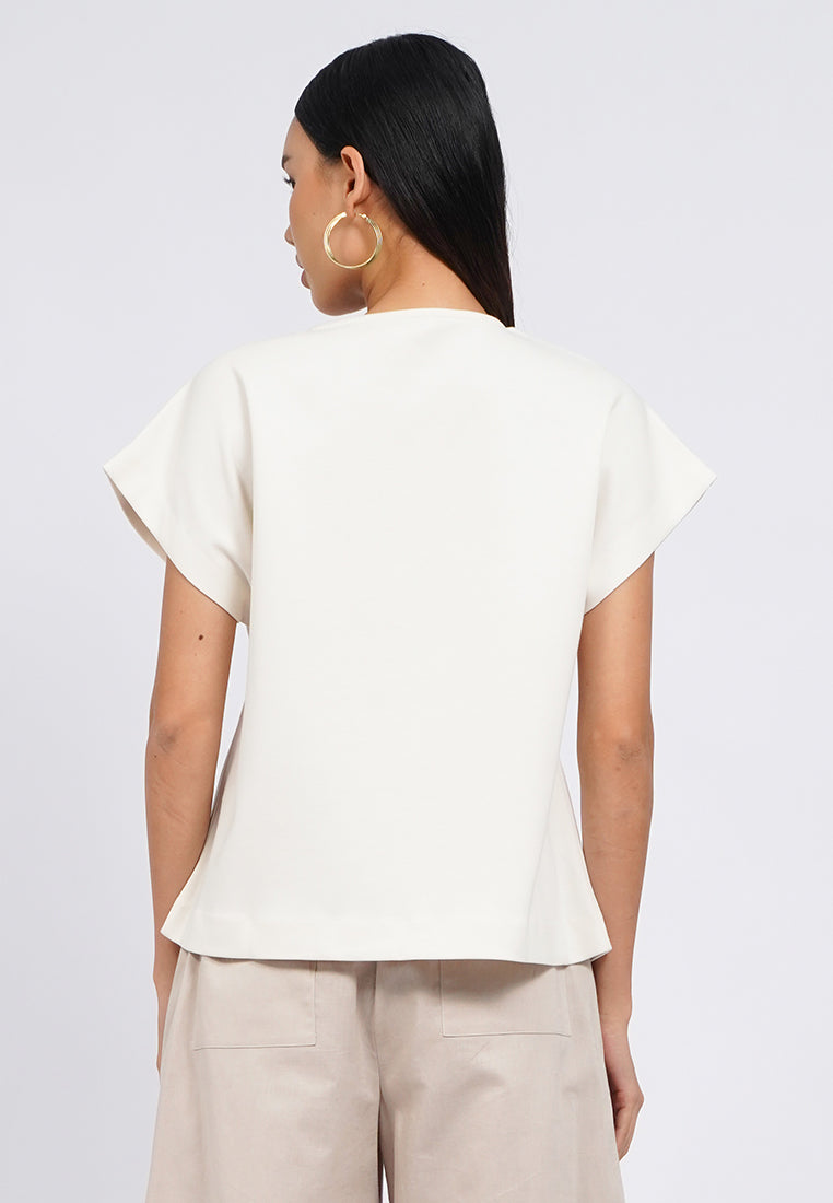 V-Neck Short Sleeve Wrap Blouse