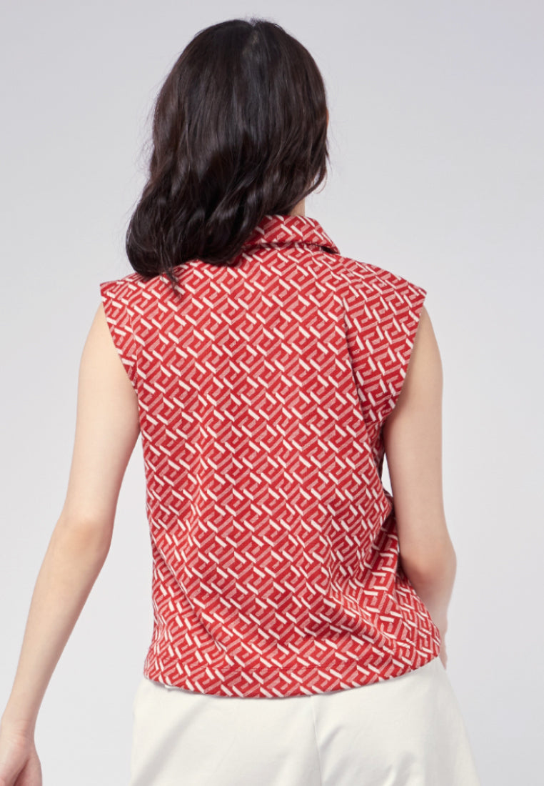 Printed Sleeveless Blouse