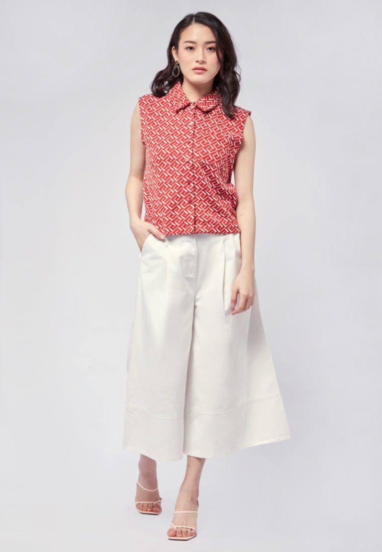 Printed Sleeveless Blouse