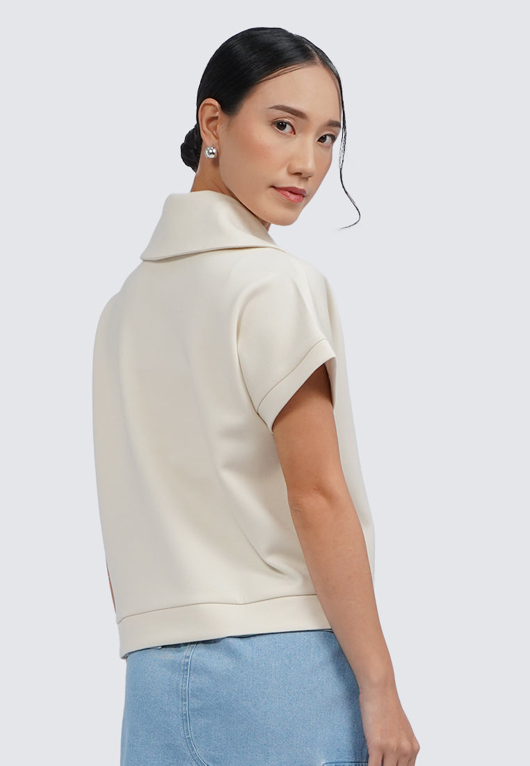 Front Zip Short Sleeve Top