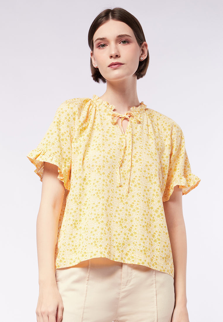Short Sleeve Printed Blouse