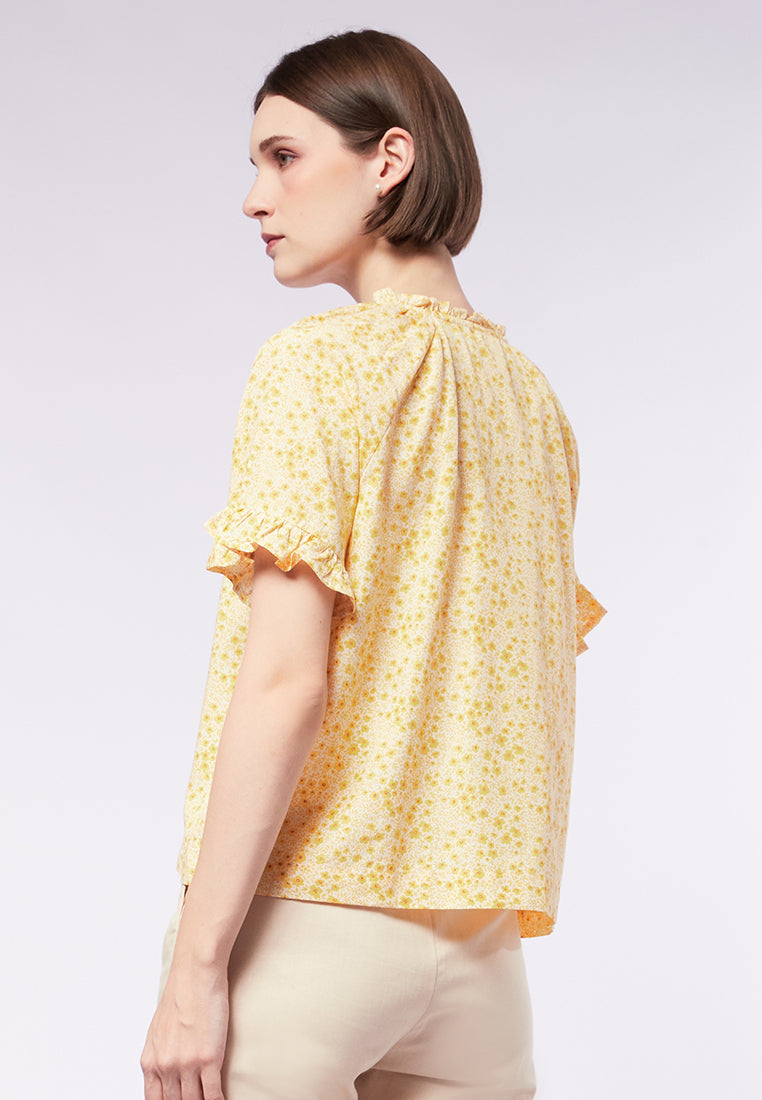 Short Sleeve Printed Blouse