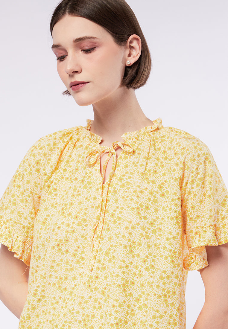 Short Sleeve Printed Blouse