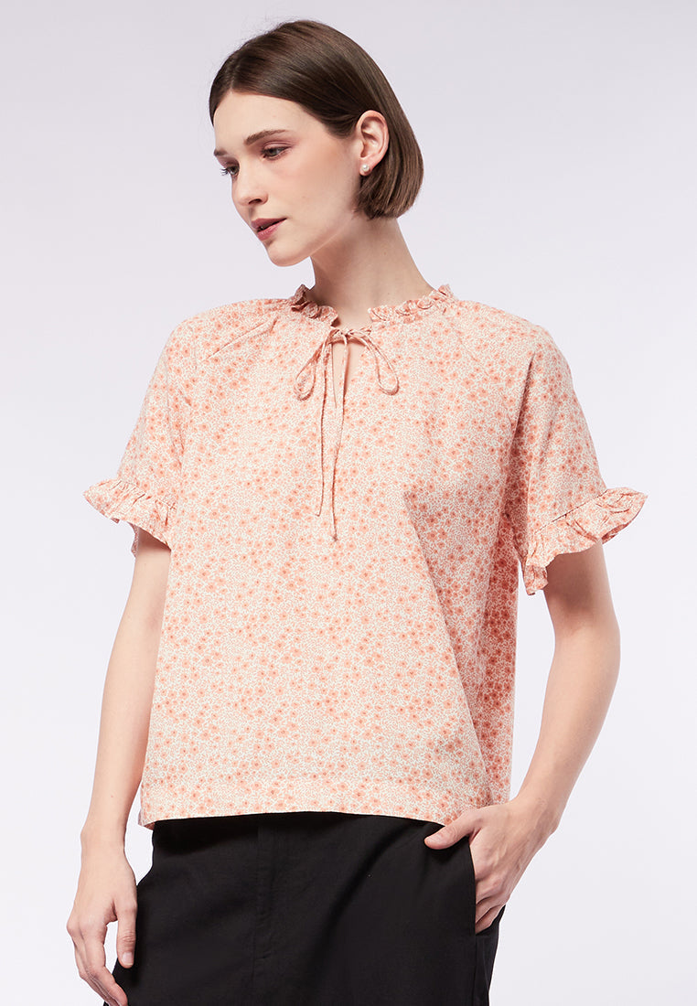 Short Sleeve Printed Blouse