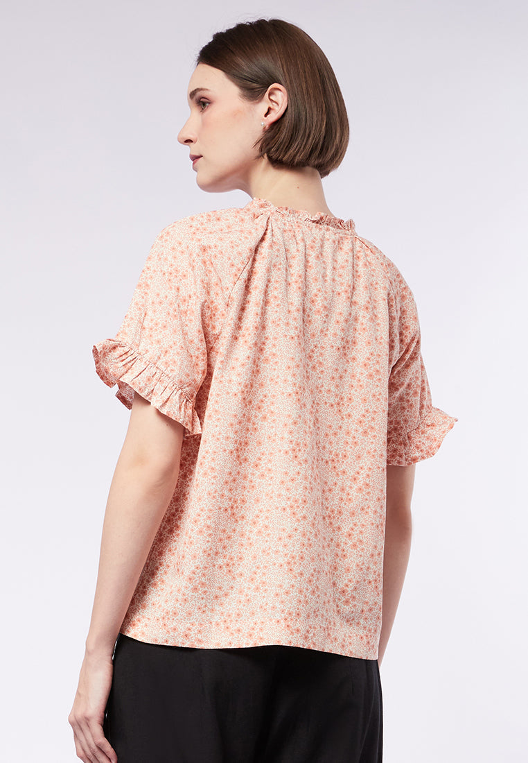 Short Sleeve Printed Blouse