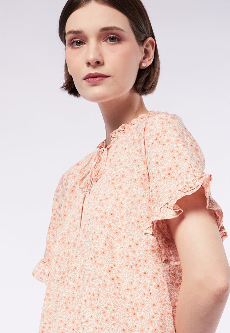 Short Sleeve Printed Blouse