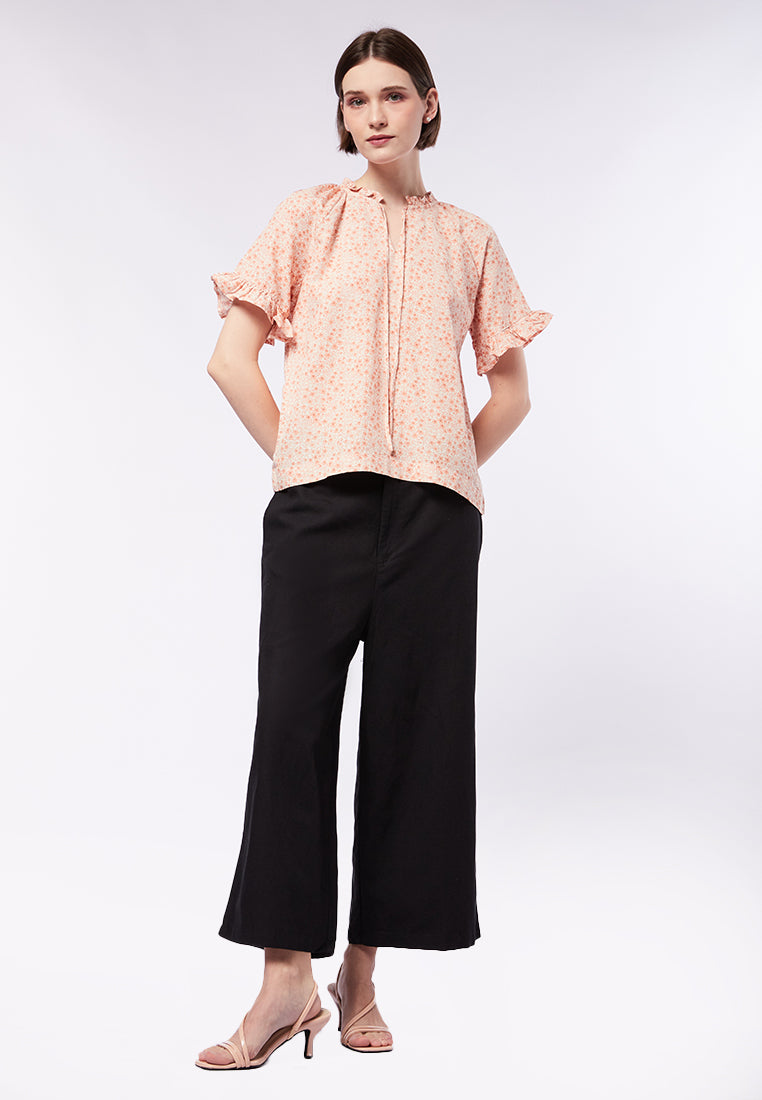 Short Sleeve Printed Blouse