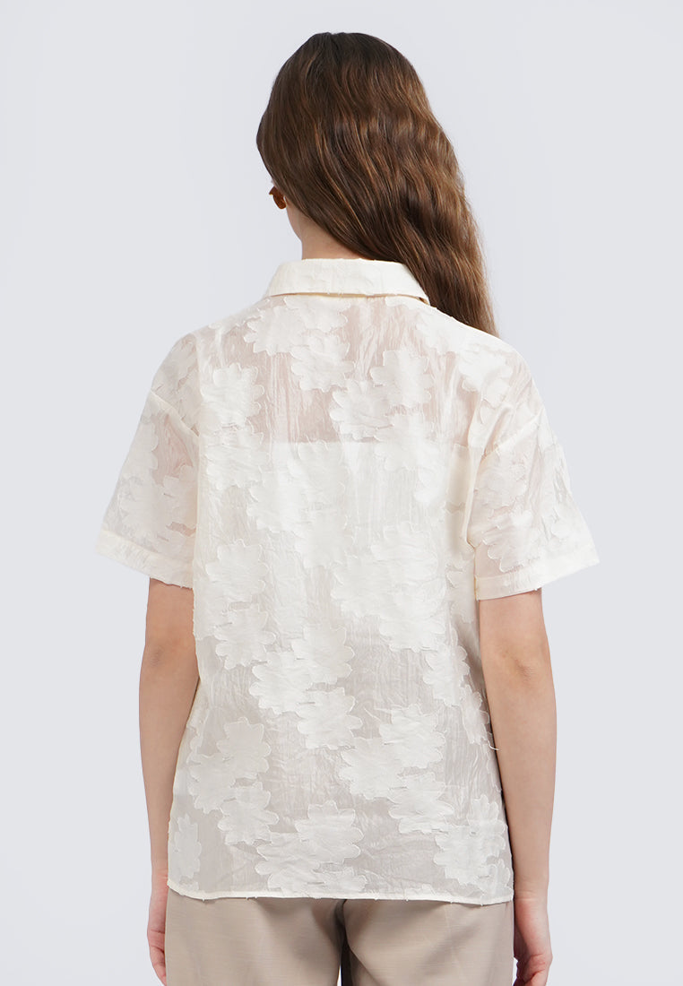 Short Sleeve Embroidered Blouse