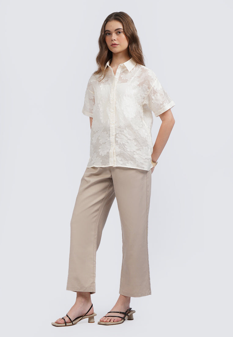 Short Sleeve Embroidered Blouse