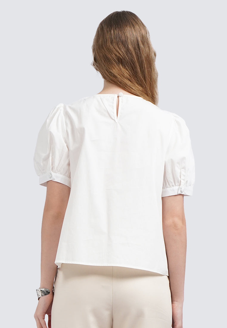 Short Sleeve Pleated Blouse