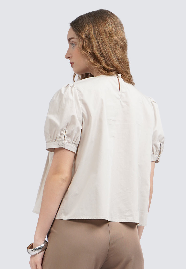 Short Sleeve Pleated Blouse