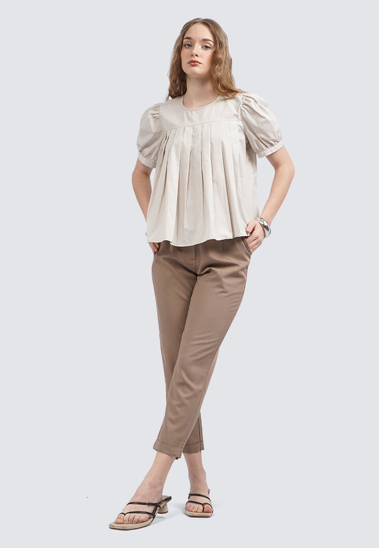 Short Sleeve Pleated Blouse