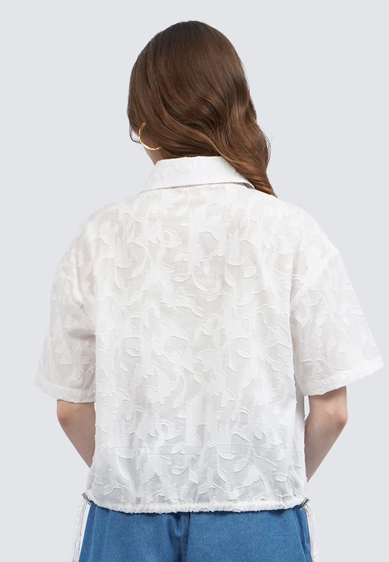 Loose Blouse with Drawstring Hem