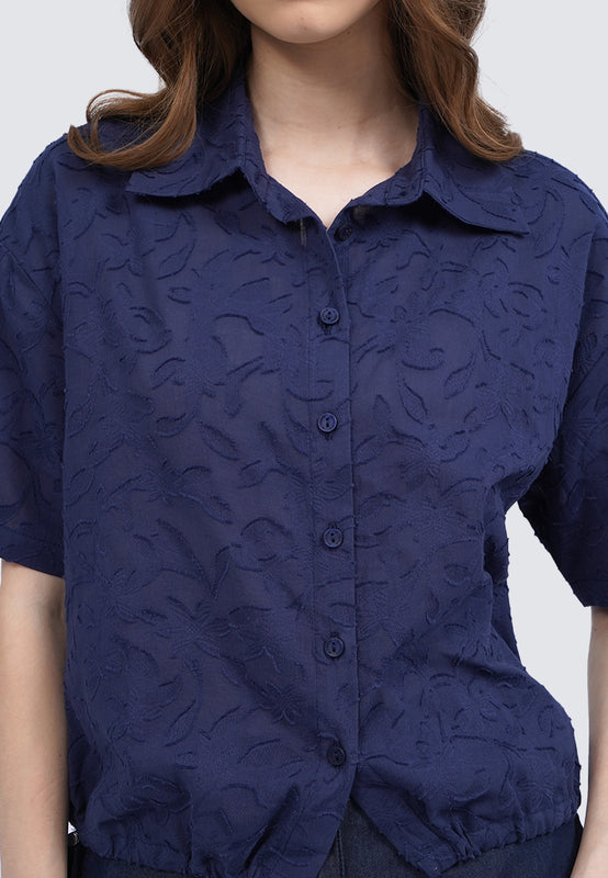 Loose Blouse with Drawstring Hem