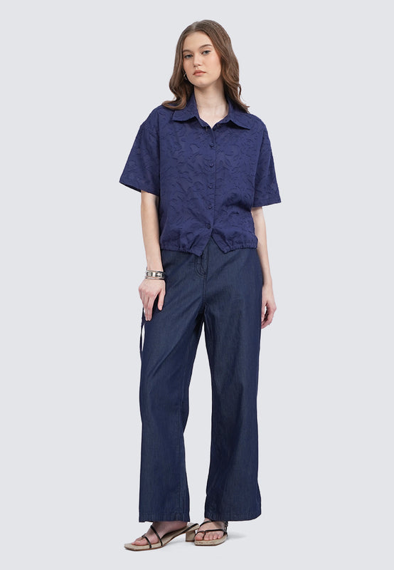 Loose Blouse with Drawstring Hem
