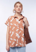 Printed Boxy Short Sleeve Blouse