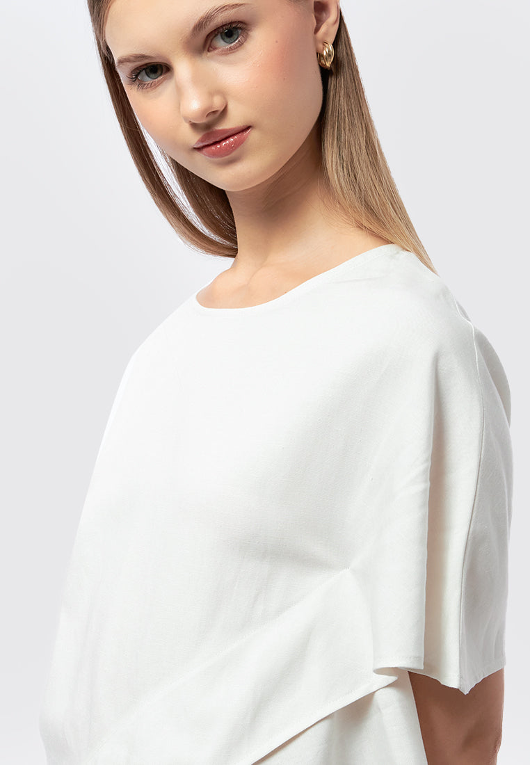 Asymmetric Short Sleeve Blouse