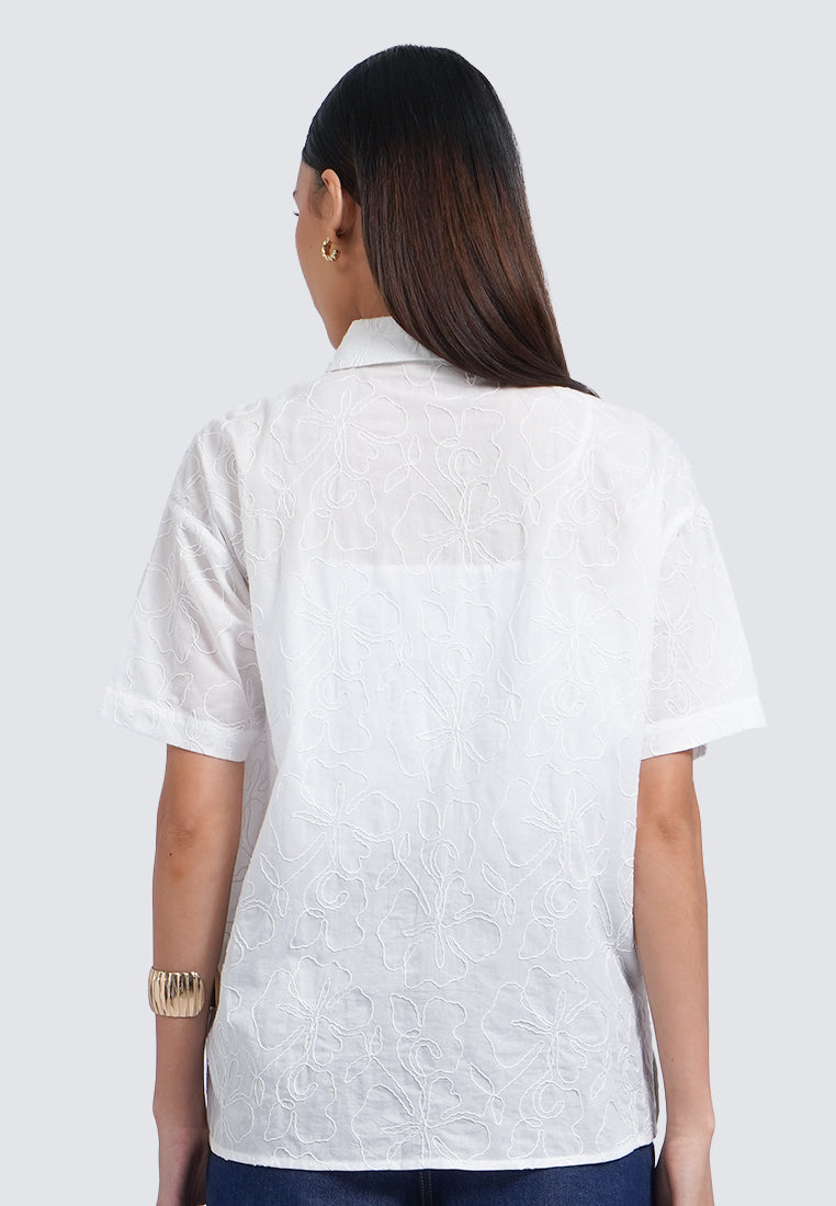 Embroidered Short Sleeve Blouse