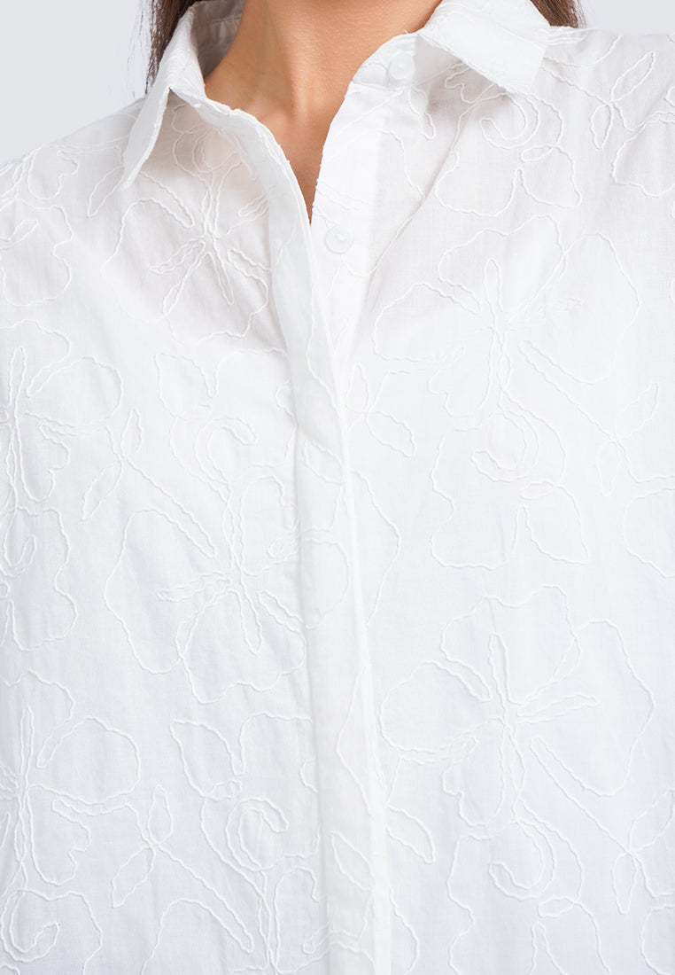 Embroidered Short Sleeve Blouse