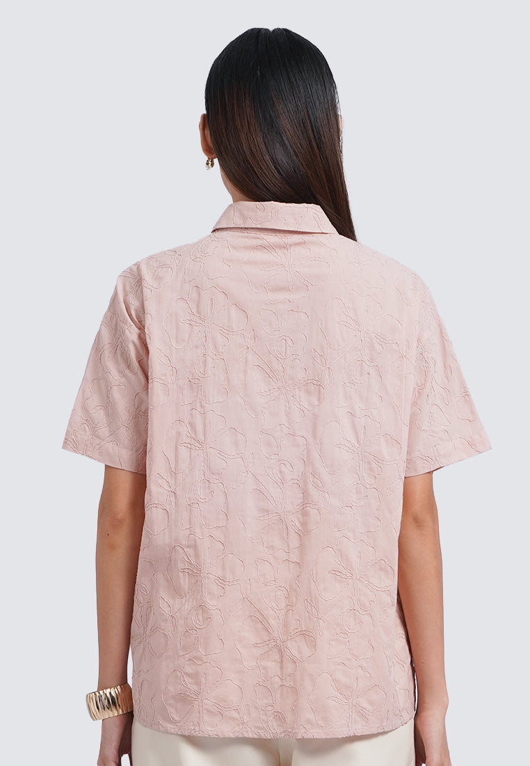 Embroidered Short Sleeve Blouse