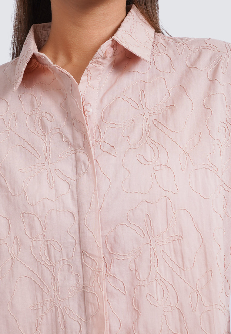 Embroidered Short Sleeve Blouse