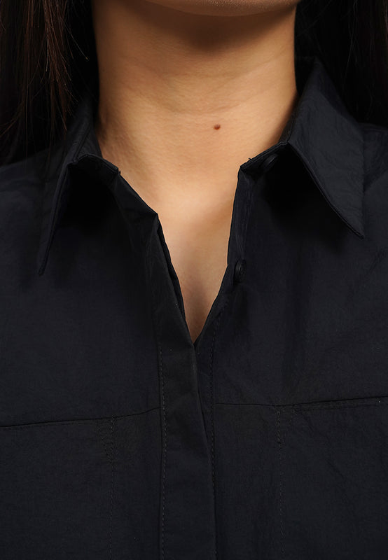 Drawstring Hem Short Sleeve Blouse
