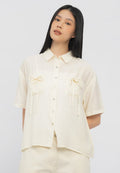 Double Pocket Short Sleeve Blouse