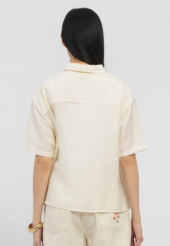 Double Pocket Short Sleeve Blouse