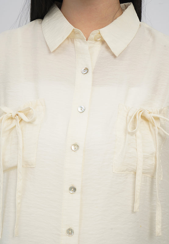 Double Pocket Short Sleeve Blouse