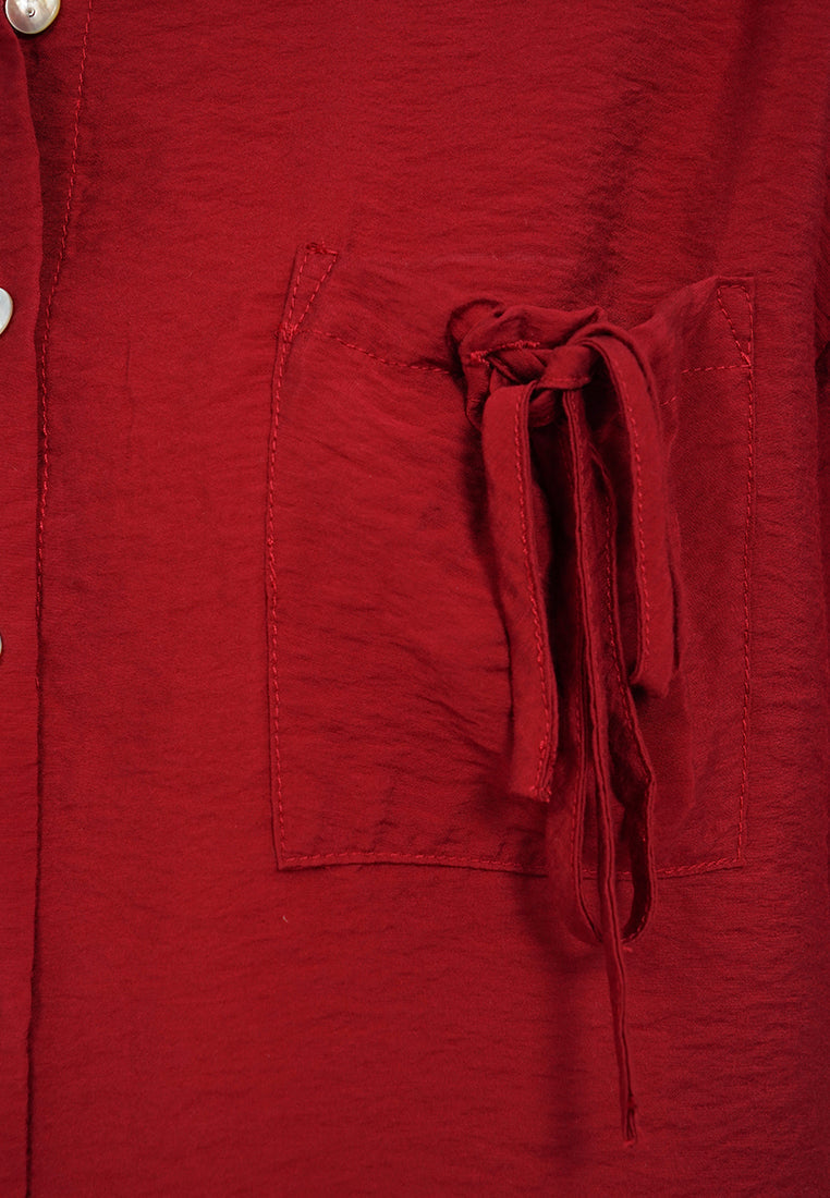 Short Sleeve Blouse with Pocket