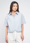 Adjustable Hem Short Sleeve Blouse